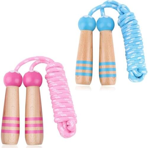 Jump Rope For Kids Wood Handle Body building Boys and Girls Adjustable Skipping Rope Crossfit Fitness Equipment Outdoor Exercise