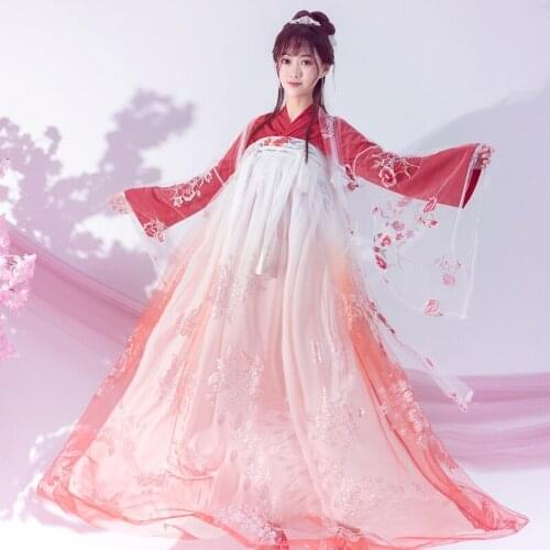 Chinese Traditional Tang Ancient Costume Women Hanfu Dress Chinese Fairy Dresses China Clothing Female Clothes Hanfu Suit DL2796