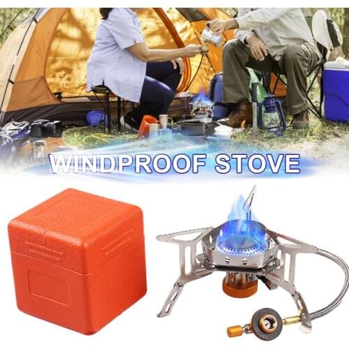 Outdoor stove Portable camping stove burner outdoor gas burner folding ultra-light windproof backpack outdoor hiking