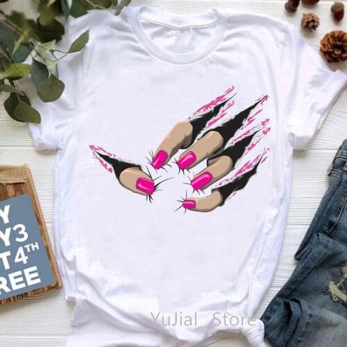 Watercolor Beast Nails Print WomenS T-Shirts Funny Tshirt Femme Harajuku Shirt Tumblr Tops Tee Shirt Female Streetwear