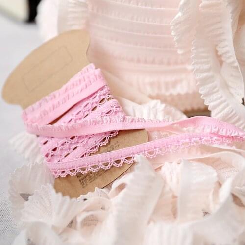 1M Embroidery Lace Fabric Lace Ribbon Curtain Pink Lace Fabric DIY Sewing Trim Decorations For Doll Clothes Crafts dentelle LP40