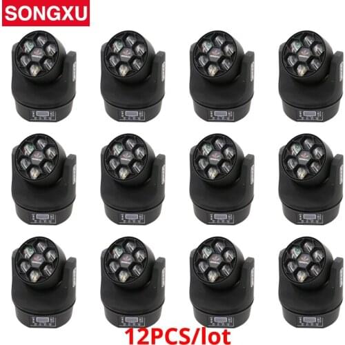12Pcs/lot Moving Head Light Mini Bee Eyes Beam Washer Stage Effect Light for DJ Nightclub Wedding Party/SX-MH0615A