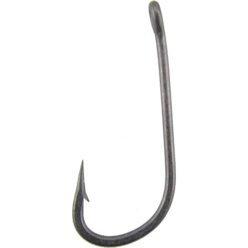 20PCS Dark Grey Coated Long Shank T Carp Hooks,Micro Barbed, Chemically Sharpened for Carp Fishings