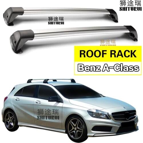 2 Pcs for Mercedes-Benz A-Class (W176 W177 W169 2004-2019) Hatchback Roof Bar Car Special Aluminum Alloy Belt Lock Led Shooting