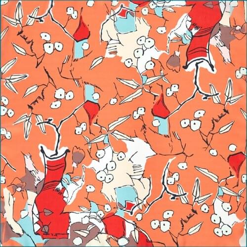 2020 53x53 Ins Orange fruit Air hostess Print women Silk twill scarf Satin square tie ladies foulard femme towel bufanda shawl