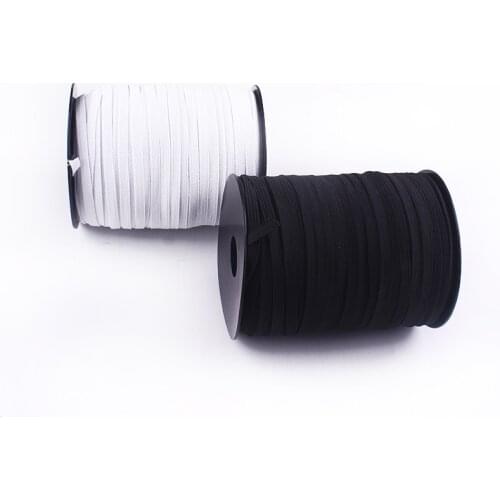 3/6 mm 5 Yards White And Black Elastic Cord Elastic Tape Sewing Material Accessories Sewing Rubber Band High Quality Rope