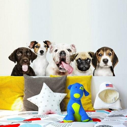 3D Dog Wallpaper Wall Stickers Cute Animal Notebook Fridge Stickers Kids Room Furniture Home Decor Aesthetic Poster Wallstickers