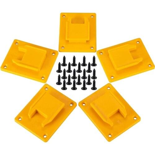5 Pieces Power Tool Mount Holders For Dewalt 20V,12V Drill,Also For M18 Drill,Hanger (Yellow)