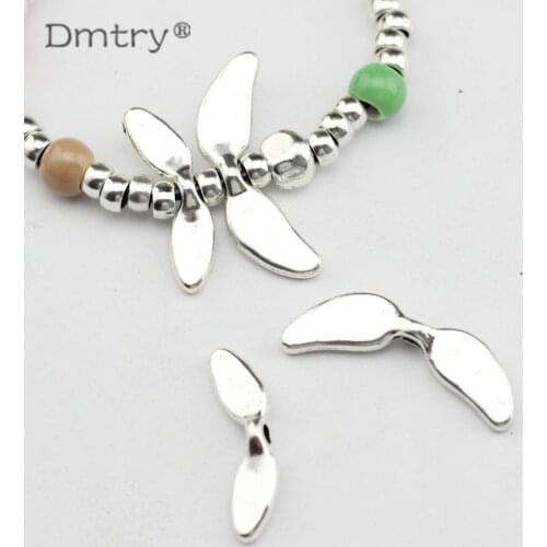 Dmtry 5pcs Ancient Silver DIY Handmade Findings Dragonfly Bracelet Pendant Jewelry Charms Making Beads Zinc Alloy Bead BB0032