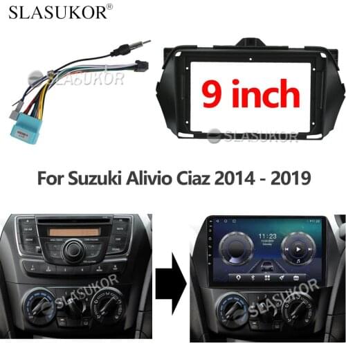 9 INCH Audio Fitting For Suzuki Alivio Ciaz 2014 2015 2016 2017 2018 2019 GPS stereo panel mounting Radio2 Din DVD frame PC ABS