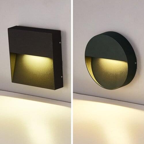 6W Surface Mounted Aluminum LED Wall Lamp Outdoor Waterproof LED Stair Step Footlight Wall Corner Lamps Staircase Lamp