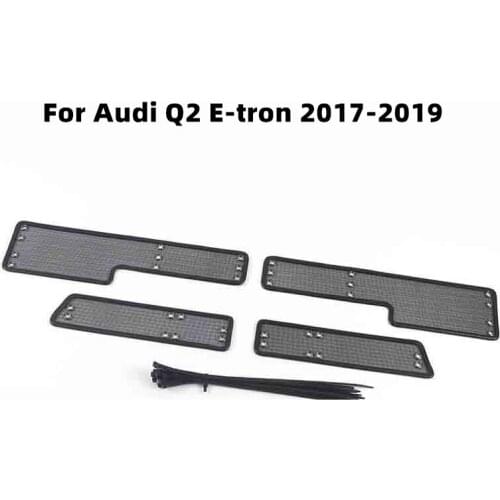 For Audi Q2 E-tron 2017-2020 Car Accessories Front Grille Insert Net Anti-insect Dust Garbage Proof Stainless Inner Cover Mesh