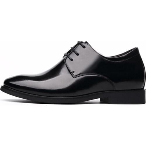 JINANDYU Brand Height Increasing 6CM Man Pointed Toe Dress Shoes Mens Genuine Leather Wedding Shoes Oxford Formal Shoes Men 2020