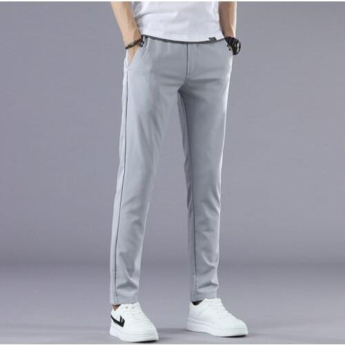 Pants Men 2021 New Mens Casual Pants Cotton Male Trousers Man Long Straight Blue Plus Size Pant Male Slim Business Suit Pants