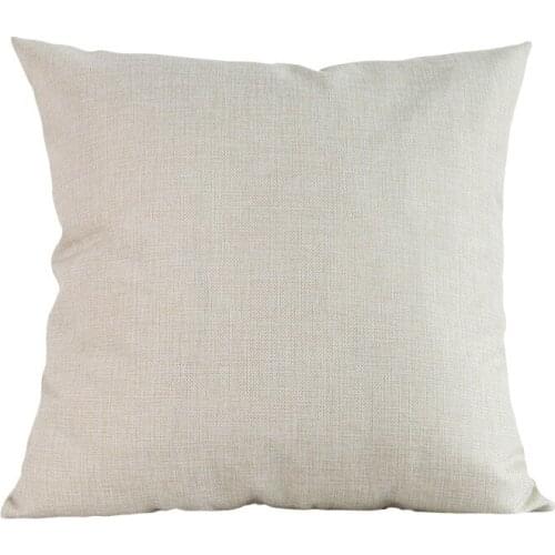 Blank Solid Color Cushion Cover For Thermo Transfer Digital Printing Painting DIY Polyester Linen Sofa Pillow Case Hand Stamping