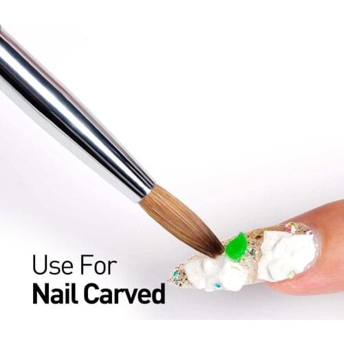 Black Crystal Carved Nail Pen Set UV Gel Carving Pen Art Brush Powder Nail DIY Beauty Liquid H2X2