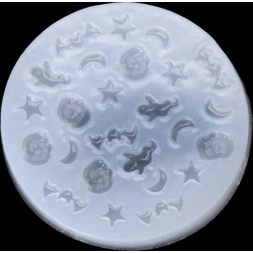 Saints' Day Bat Pumpkin Ghost Moon Pentagram Resin Jewelry Making Silicone Mold Dried Flower Resin Decorative DIY Hand Crafts