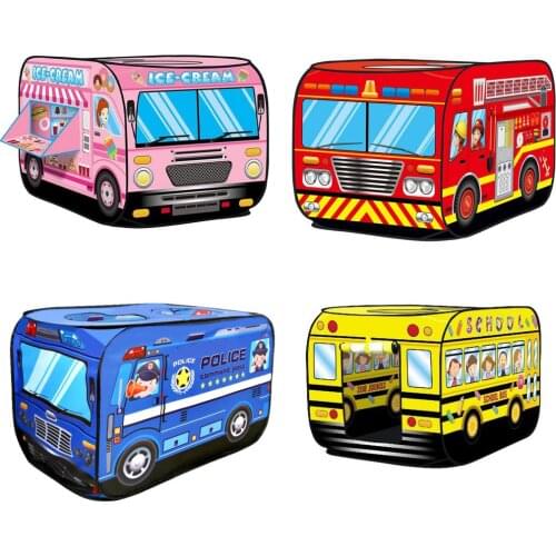 Kids Children Tent up Play Tent Toy Outdoor Foldable Playhouse Fire Truck Police Car Game House Bus Tent Indoor Outdoor Game