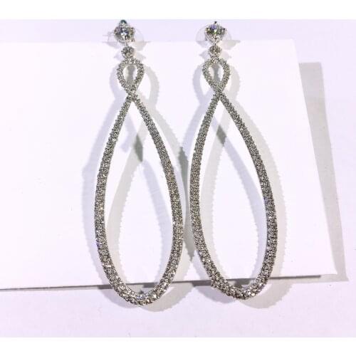 Designer craftsmanship new products eternal love pierced earrings 1:1 diamond-set sparkling charm womens silver jewelry