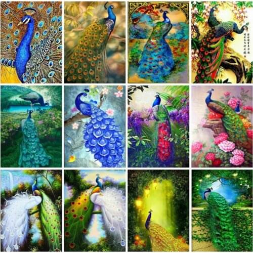 EverShine Diamond Painting Set Animals Diamond Embroidery Peacock Cross Stitch Bead Picture Kits Handicraft Art Decoration Home