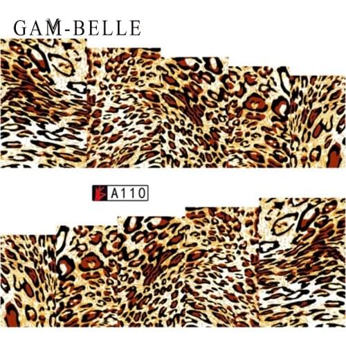 GAM-BELLE 1 Sheet Leopard Series Nail Art Stickers Sexy Charms Water Transfer Full Wraps Decals Manicure DIY Slider Decoration