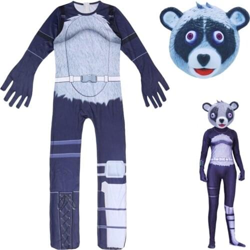 Cuddle Fireworks Team Leader Cosplay Bodysuit Halloween Costumes for Kids Girls Boys Battle Royale Jumpsuits Party Clothes Mask