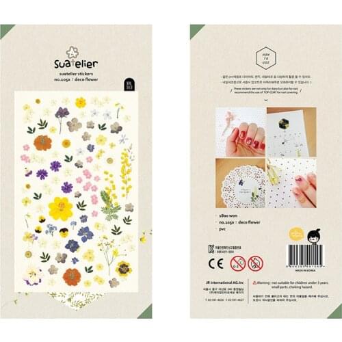 Korean Import Brand Suatelier Kawaii Mini Flowers Nail Stickers Scrapbooking Diy Bullet Journal Diary Stationery Sticker Cute