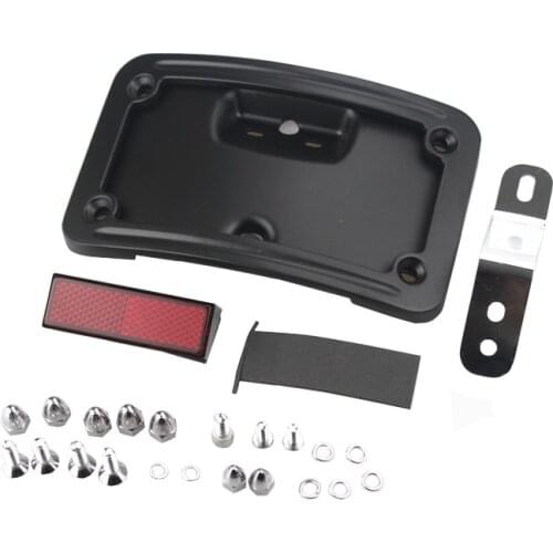 Black License Plate Frame Bracket For Harley Softail Springer Classic FLSTSC 2005 - 2007 Deluxe FLSTN 2005 - 2014