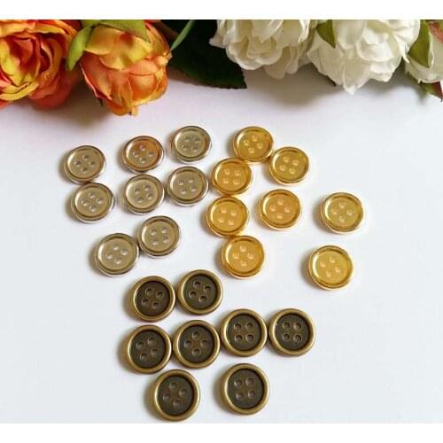 100pcs 12.5 mm Round Electroplated plastic buttons Craft Sewing Accessories Embellishments BUTTON Scrapbooking DIY supplies
