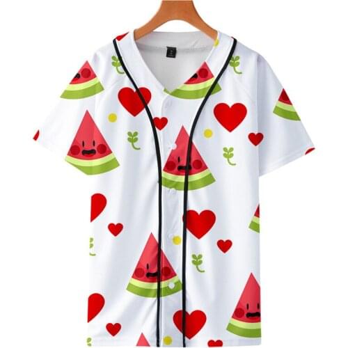 Summer New pattern Fruits Graphic 3D Colour printing Baseball Jersey women and youth Customized jersey Mens Casual bomber