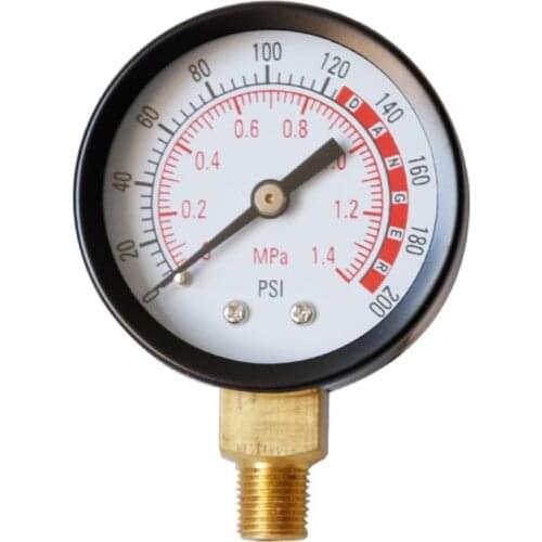 0-200 PSI Pressure Gauge Air Gauge for Air Tank 1/8" NPT Bottom Mount 0-1.4 Mpa T5UC