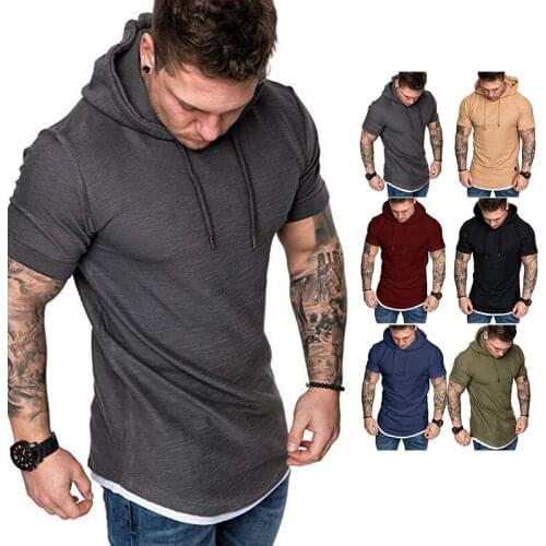 2021 Mens Quick Dry Crossfit Bodybuilding t-Shirt Fitness Training Sport t-Shirt Workout Top Running Tshirt Hoodie Gym Clothing