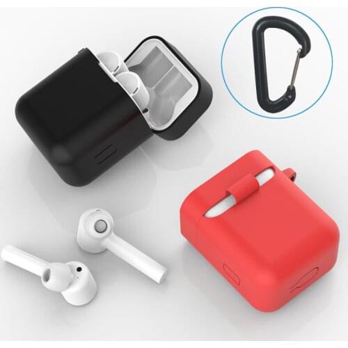 Soft Silicone Case For Xiaomi Airdots Pro Wireless Headphone Protective Cover Bluetooth Earphone Shockproof Box With Buckle Hook