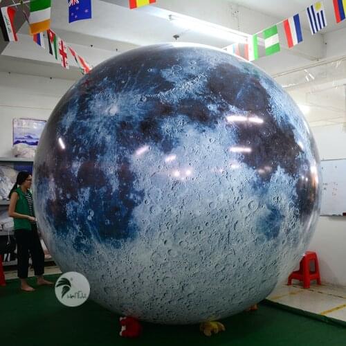 HD Print Particle Shape LED Light Ball Inflatable Moon Balloon