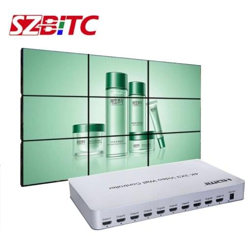 SZBITC 4K Video Wall Controller 3x3 Video Multi-splicing Mode HDMI Loop Out Splicing with Remote Control For LCD Wall
