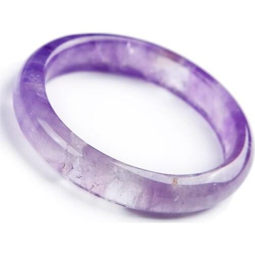 2018 Newly Genuine Natural Purple Crystal Quartz Women Bangle AAAA Inner Diameter 59mm Fashion Crystal Brcaelet Popular Stone