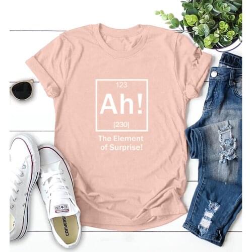 AH The Element of Surprise Hipster T-Shirt Casual Funny Letter Graphic Shirt Tumble Slogan Surprise Grunge Vintage tops outfits