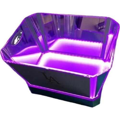 Luxury Purple Light Rechargeable Acrylic Mirrored LED Ice Bucket