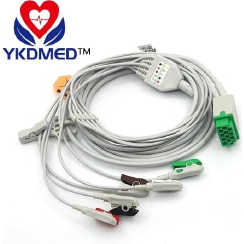 Compatible with GE-medical one-piece 5 leads ECG patient monitor cable,medical accessories