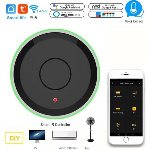 Tuya Wifi Smart IR Remote Control Air Conditioner TV Voice Control Compatible Alexa Google iFTTT Universal Smart IR Controller