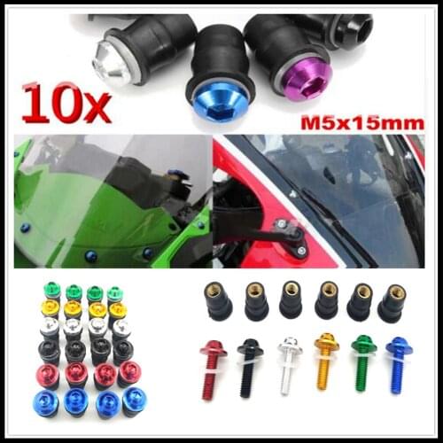 Motorcycle Windshield Bolt windscreen spire Fastener Screw for SUZUKI RGV250 VS800 Intruder VZ800 Marauder Bandit 650S