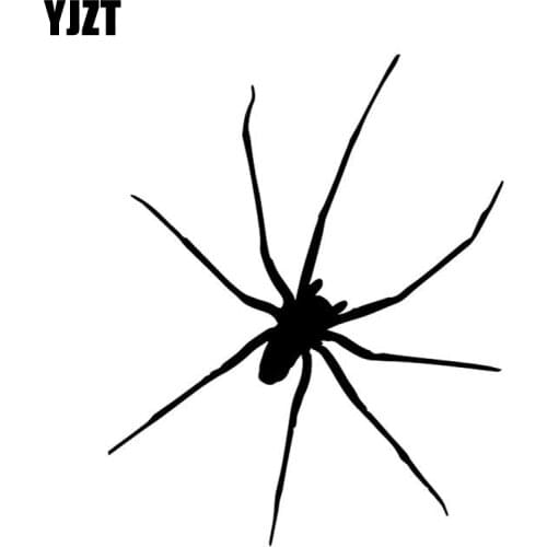 YJZT 13.1CM*16.3CM Terror Spider Decor Accessories Car Trunk Vinyl Decal Car Sticker Black/Silver C4-2813