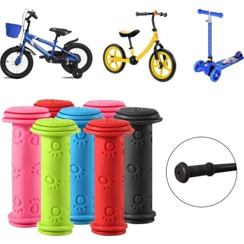 1 Pair Rubber Bike Bicycle Handle Bar Grips Tricycle Scooter Handlebar For Kids Child Colorful Non-Slip Cycling Handlebar Grips