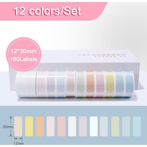 12Rolls Thermal Label Sticker Suitable for Niimbot D11 Label Printer Anti-Oil Tear-Resistant Supermarket Price Thermal Paper