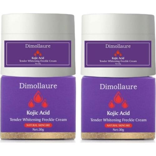 2pcs Dimollaure Kojic Acid whitening face cream Freckle Wrinkle melasma Acne scar pigment melanin sunbrun removal herbal cream