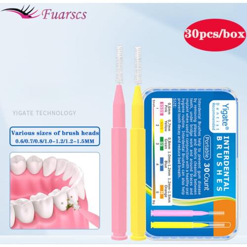 30Pcs/set Interdental Brush Dental Floss Interdental Toothbrush Orthodontic Dental Teeth Brush Toothpick Clean Oral Care Tool