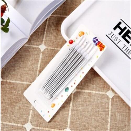 6pcs box Long Pencil Cake Candle Safe Flames Kids Birthday Party Wedding Cake Candle Favor Supplies Cake Decorations