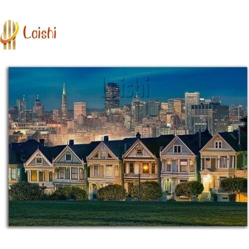Diamond Painting San Francisco architecture scenery Full Square Round Drill Embroidery Cross Stitch icon gift Home Decor mosaic