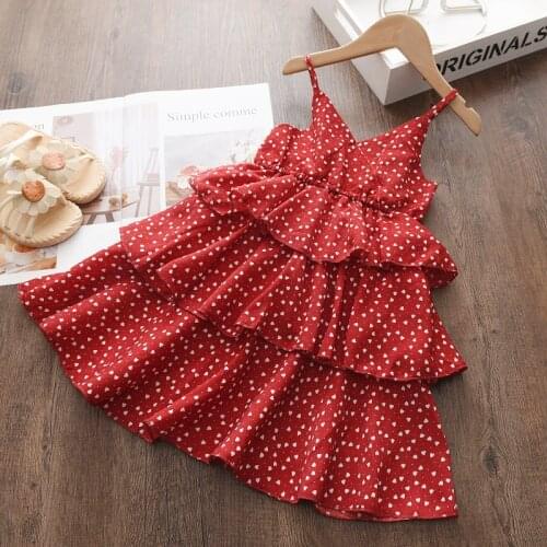 Bear Leader Fashion Polka Dot Girls Dress 2021 New Summer Princess Kids Puff Sleeve Party Costume Chidlren Party Vestidos 2-7Y