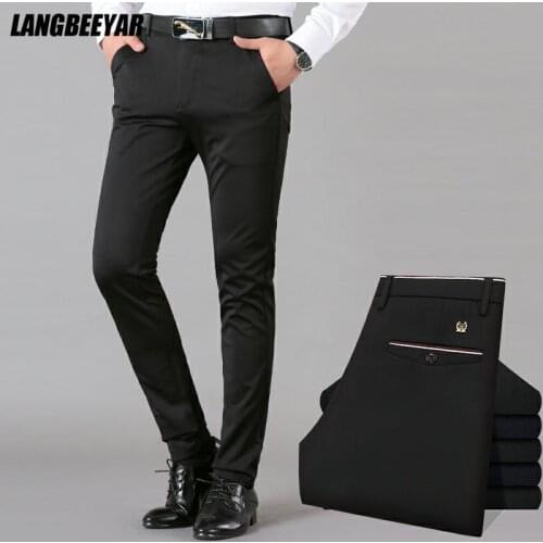 Non-ironing Wrinkle Free Top Quality New Brand Casual Korean Stretch Long Men Pants Trousers Fashion Business Mens Clothing